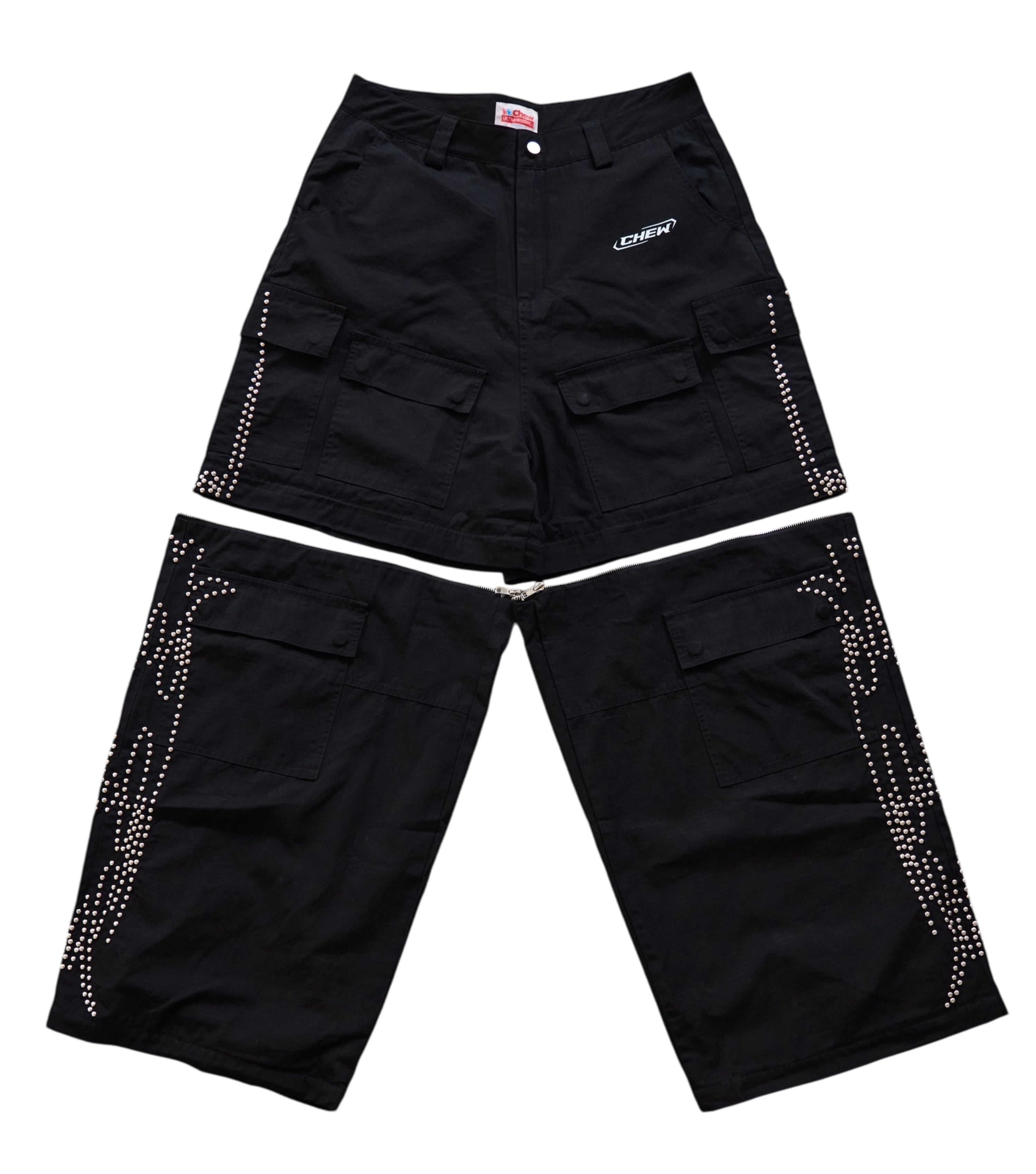 Studded Convertible Black Pants