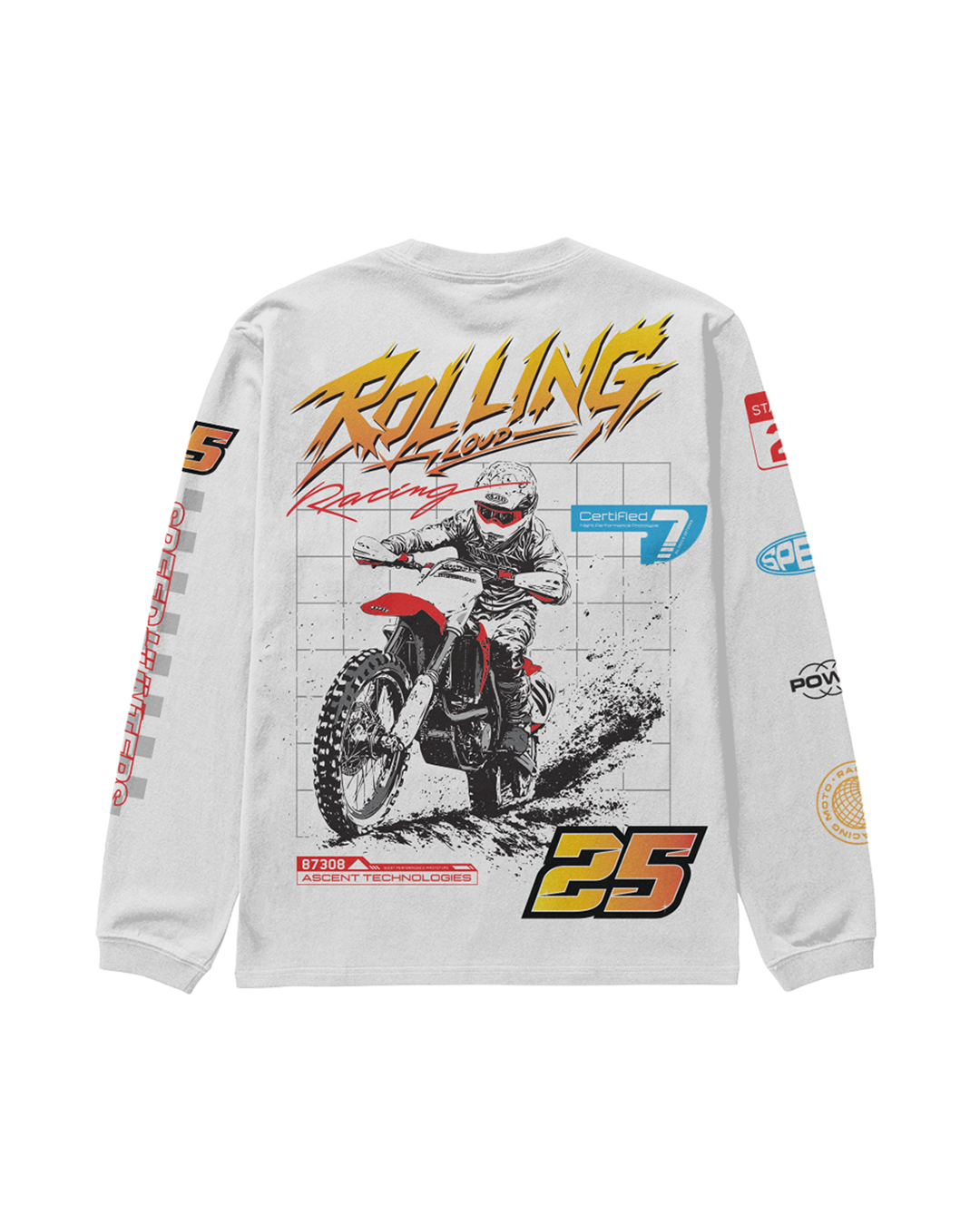 RL LA 25 Moto Cross White Longsleeve