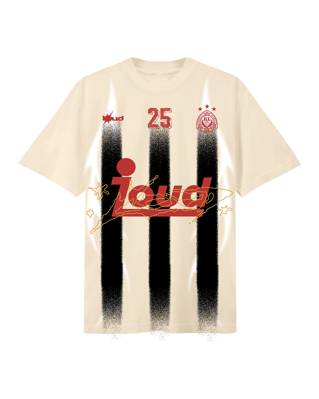 RL LA 25 Soccer Stripe Cream Tee