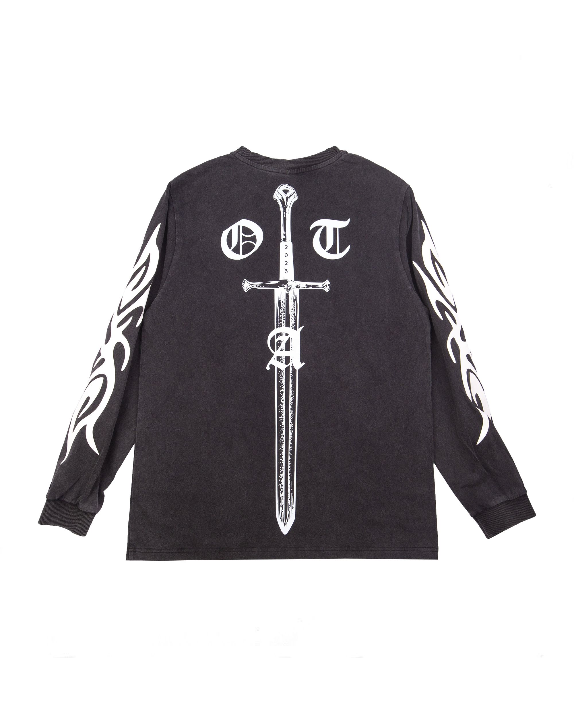 OTA Washed Black Studded Biker L/S